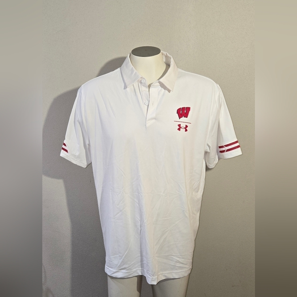 Under Armour Wisconsin Badgers Elevated Coaches Performance Polo Jon Budmayr